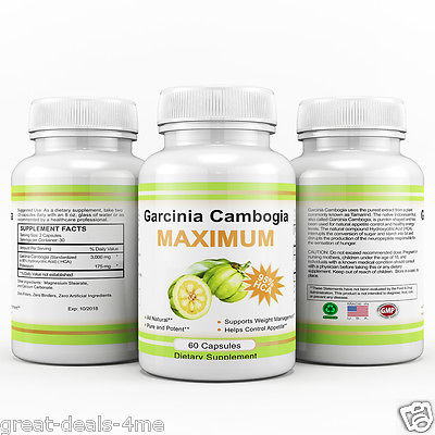 100% Pure Garcinia Cambogia 3,000mg 95% HCA Weight Loss Fat BURNER 60 Capsules