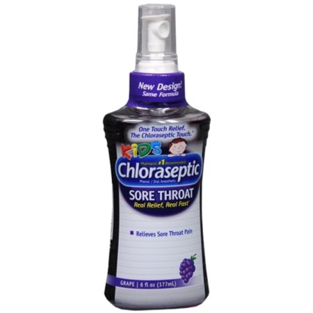 Chloraseptic Niños Spray para la garganta de uva 6 onzas (paquete de 6)
