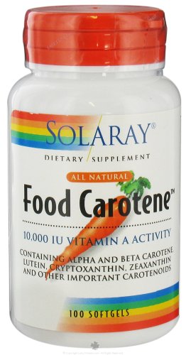 Solaray alimentos betacaroteno cápsulas, 10000 UI, cuenta 100