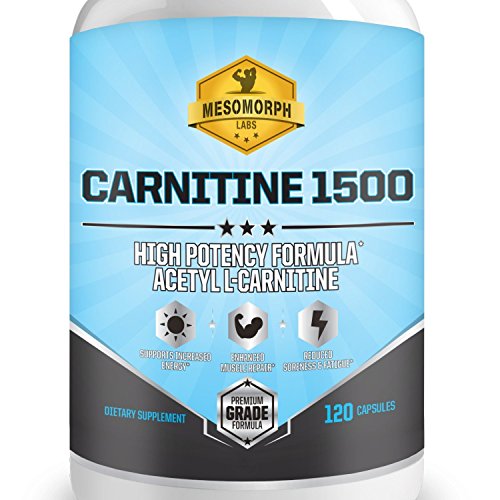 Los mejores suplementos de L-carnitina carnitina 1500 | Máxima potencia acetil L-carnitina suplemento beneficios peso pérdida, mentalidad, reparación muscular y energía | Garantía 100% devolución | Por los laboratorios de mesomorfo