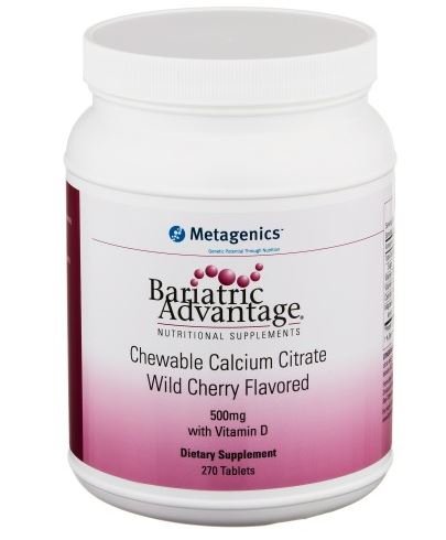 Bariátrica ventaja masticables calcio citrato Wild Cherry 270 cuenta (500 g)