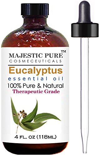 Aceite esencial de eucalipto puro majestuoso, grado terapéutico, 4 fl. Oz
