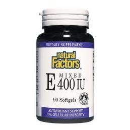 Factores naturales - vitamina E mezclada (D-alfa tocoferol) 400 UI - apoyo antioxidante para la integridad celular, la cuenta 90