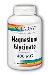 Suplemento glicinato de magnesio Solaray, 400 mg, 120 cuenta