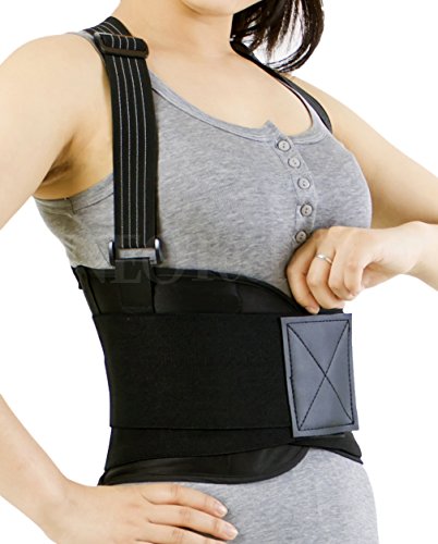 Espalda de corsé con ligas para las mujeres, apoyo Lumbar para dolor de espalda inferior, gimnasio / musculación / cinturón de levantamiento de pesas, entrenamiento, seguridad en el trabajo y la postura - marca NEOtech Care (TM) - Color - talla XL negro