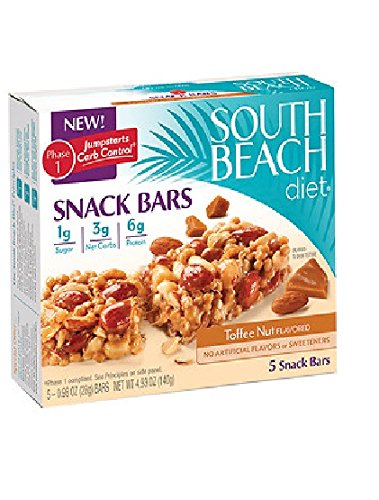 South Beach Diet Snack Bars Toffee Nut 5 Barras