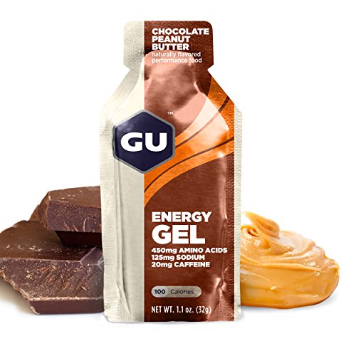 GU Original deportes nutrición energía Gel, mantequilla de cacahuate / Chocolate, conteo de 8