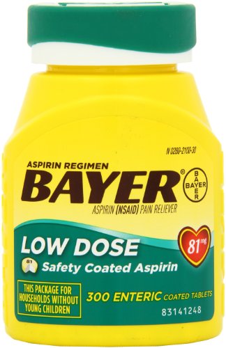 Bajo de régimen de aspirina Bayer 81 mg, comprimidos recubiertos entéricos, 300-cuenta la dosis