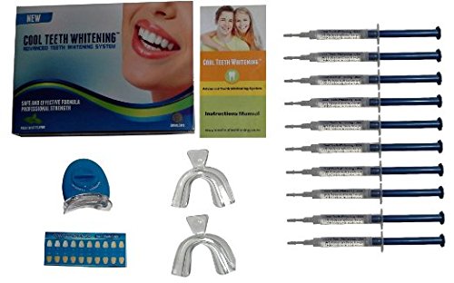 Hoja de instrucciones (1) - (1) LED acelerador luz - bandejas (2) - (1) guía - - en productos de blanqueador de dientes casero del Gel fresco blanqueamiento dental Kit (10) jeringas de peróxido de carbamida 44