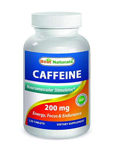 Cafeína 200 mg 120 tabletas - Max potencia - Neuromuscular estimulador - fabricado en un E.e.u.u. base GMP certificada la facilidad y tercero prueba de pureza. Garantizado!!!!