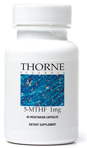 Thorne Research - suplemento de ácido fólico de 5-MTHF - 1 mg folato - 60 cápsulas vegetarianas