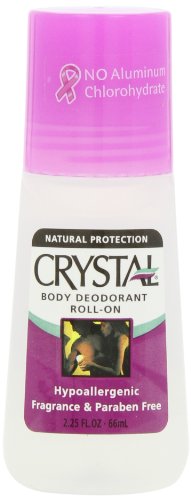 Cuerpo de cristal desodorante roll-on, sin perfume, 2,25 onzas (paquete de 3)