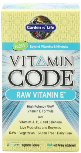 Jardín de vida vitamina código vitamina E, 60 cápsulas