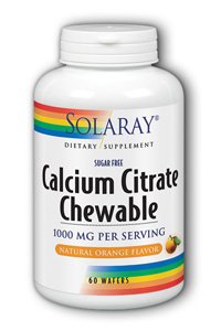 Citrato de calcio masticable 1000mg (250mg) Solaray 60 masticables