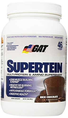 Batido Super de GAT Supertein Ultra Premium multi-acción con proteína de suero hidrolizada, Chocolate, 2 libras