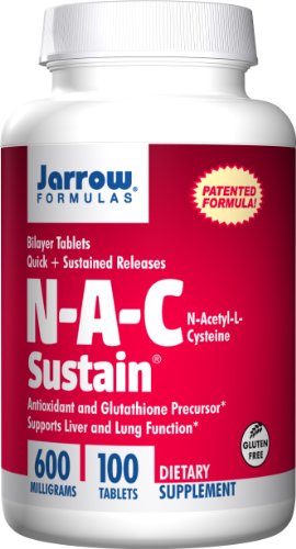 Jarrow Formulas N-A-C sostener, soportes de hígado y la función pulmonar, 600 mg, 100 fichas de Sustain