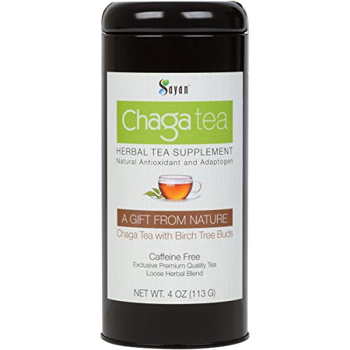 Siberiano Chaga seta Premium té con abedul árbol yemas, mezcla exclusiva de materia prima y extracto en polvo, 4 Oz descafeinado