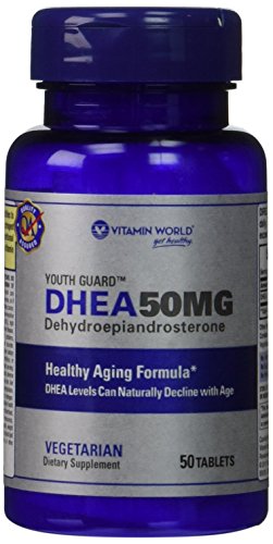 Protector de vitamina mundial de la juventud DHEA Dehidroepiandrosterona 50 mg (50 comprimidos)