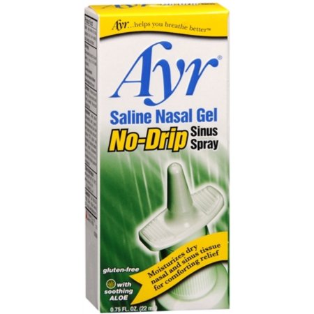 Ayr Saline Nasal Gel No-Drip Sinus spray 075 oz (paquete de 6)