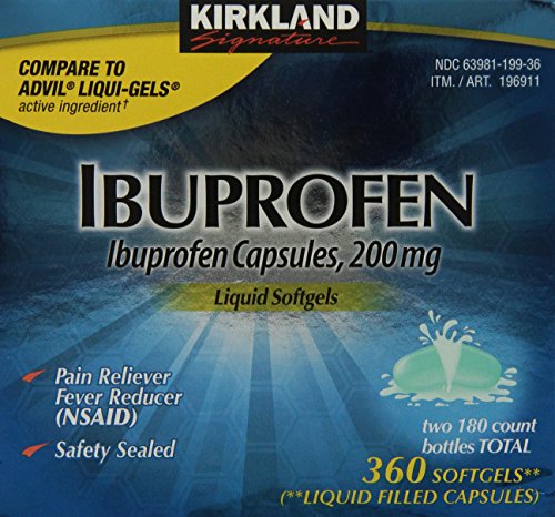 Kirkland Signature ibuprofeno líquido cápsulas 200mg, cápsulas de 360