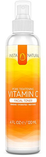 Tónico Facial de vitamina C - 100% Natural y orgánico Anti envejecimiento poro Minimizer para la cara - con Hamamelis, Aloe Vera y MSM - nutre e hidrata la piel - ideal para todo tipo de piel - InstaNatural - 4 OZ
