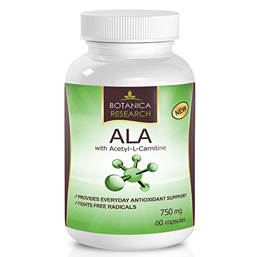 El ácido alfa lipoico con el acetil L carnitina - Anti envejecimiento fórmula de la salud y bienestar con ALA y ALC suplemento antioxidante energía aumentar y dar fatiga alivio 60 complejo vitamínico cápsulas