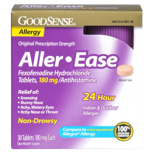 Aller-facilidad de GoodSense tabletas de clorhidrato de fexofenadina, 180 mg/antihistamínico, 30-cuenta