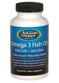 la vitamina Shoppe - Omega 3 pescado aceite 600 Epa / 240 Dha, 1200 mg, 60 cápsulas