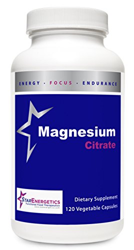Citrato de magnesio 100mg - 120 cápsulas, no GMO, libre de Gluten, efecto laxante, Salud Cardiovascular, libre de lácteos, huevo-libre, cGMP
