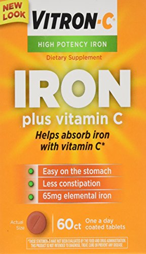 Alta potencia Vitron-C suplemento del hierro con vitamina C, cuenta 60