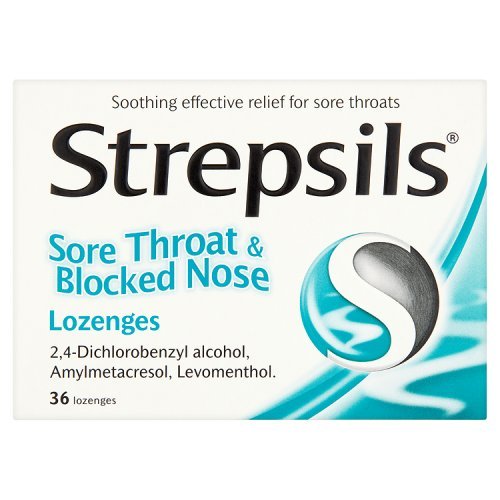 Strepsils dolor de garganta y nariz tapada 36 pastillas