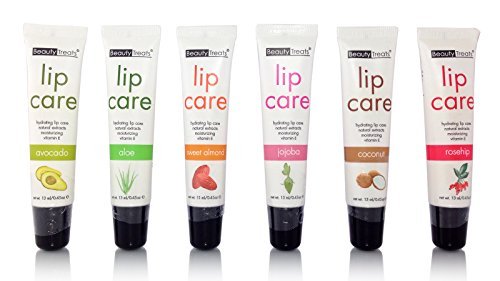 Belleza trata hidratante labios cuidado con extractos naturales y vitamina hidratante E conjunto de 6 sabores