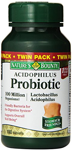 Recompensa probióticos Acidophilus tableta Twin Pack de la naturaleza, 100 botellas de Conde, 200 cuenta Total(Packaging May Vary)