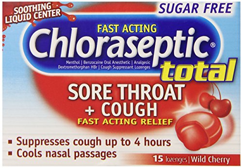 Total de Chloraseptic azúcar libre Multi-Symptom losanjes, cereza, cuenta 15