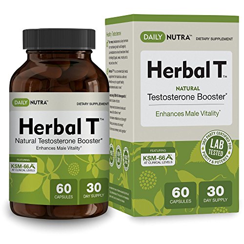 Testosterona Natural Herbal T: Aumentar la energía, la resistencia y la Libido. Suplemento de mejora masculina con Ashwagandha KSM-66 clínicamente probada.
