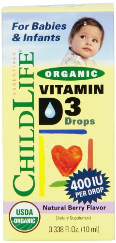 Niño vida orgánica vitamina D3 líquida, Natural Berry,.338 onza líquida