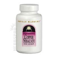 Source Naturals - cobre Sebacato W / 3mg cobre Elem, 22 mg, 120 tabletas