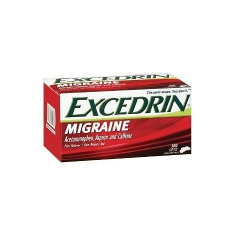 Excedrin migraña paracetamol, AINES aspirina y cafeína ayuda de mitigador de dolor (300 pastillas)