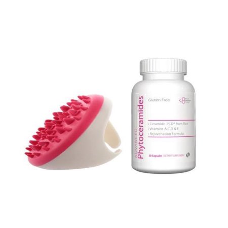 Phytoceramides-Belleza nutrientes y de las celulitis-cepillo del cuerpo, color de rosa
