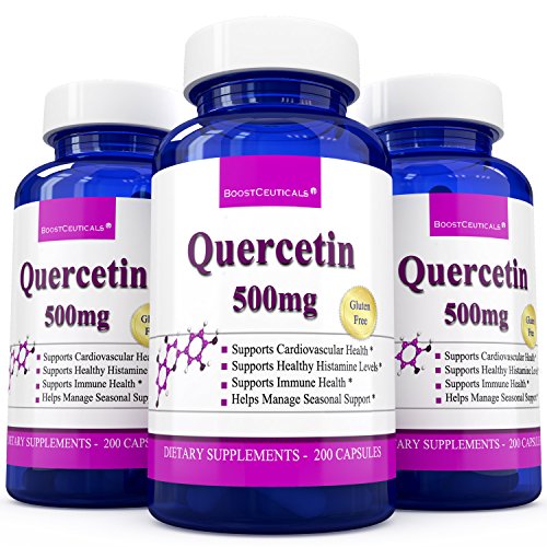 Boostceuticals quercetina 500mg antioxidante antihistamínico apoyo inmune 200 cuenta