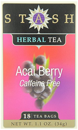 Stash Tea Acai Berry té de hierbas, 18 bolsitas de té de cuenta en papel de aluminio (paquete de 6)