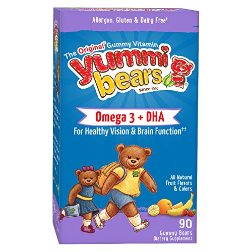 Yummi osos Omega 3 + suplemento de DHA para los niños, los osos Gummy 90