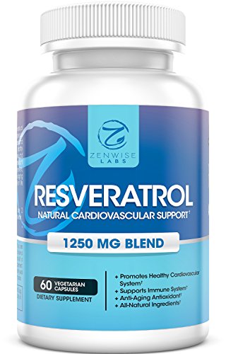 Resveratrol - 1250 MG fuerza adicional suplementos - 30 días oferta - el mejor todo Natural fórmula para el sistema inmune y Cardiovascular saludable - Total Anti-Aging antioxidantes piel protección-60 cápsulas