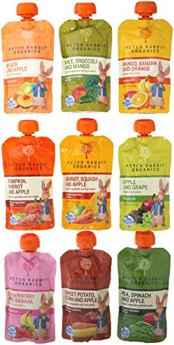 Peter Rabbit orgánicos 100% puro bebé alimentos 10 variedad de sabor, (paquete de 10)