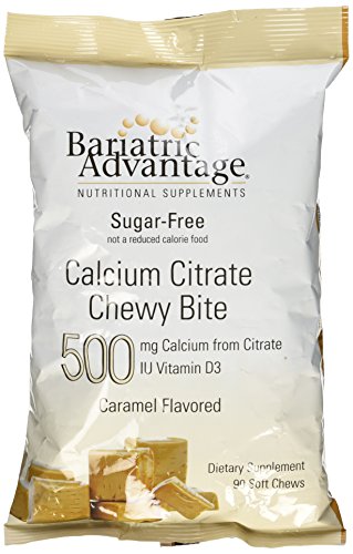 Citrato de calcio ventaja bariátrica 500mg caramelo masticable mordedura ct 90 bolsa de azúcar gratis