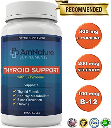 Soporte de tiroides - combinación óptima de vitaminas, minerales, hierbas y aminoácidos apoyando la actividad de la tiroides con L-tirosina, B-12, magnesio, selenio, Zinc y mucho más para todos los síntomas de hipotiroidismo