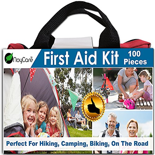 Kit de primeros auxilios por noyCare-100pcs de insumos profesionales para fácil cuidado of Trauma-con pequeño, lindo bolso mochila perfecta para Boy Scouts, Girl Scouts, Auto, bebé, familia, deportes, Kit de seguridad vial