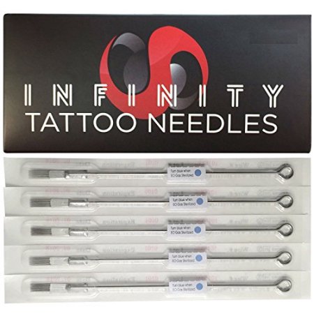 Infinity Tattoo Needles Variedad de revestimientos y Shaders - 50 unidades - desechable y esterilizado - Tamaño mixto aguja del tatuaje Caja