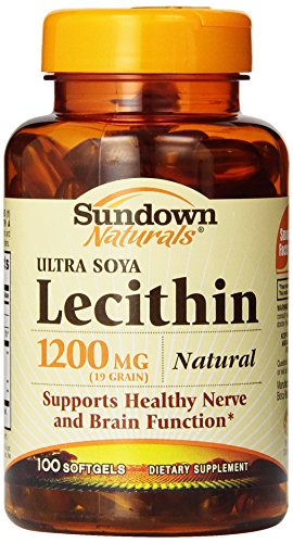 Sundown Naturals soja lecitina cápsulas, 1200 mg, cuenta 100