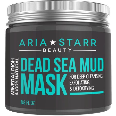 Mascarilla de barro del Mar Muerto Aria Starr para la cara acné piel grasa y puntos negros - Mejor facial Pore Minimizer reduct